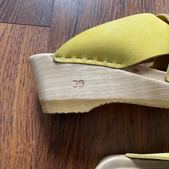 No. 6 Store Yellow Frida Wedge Clogs Sandals 39 8 - Picture 7 of 8